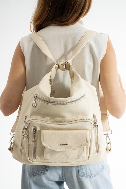 Both Back and Shoulder Bag Very Useful Multi-Compartment Soft Leather 540