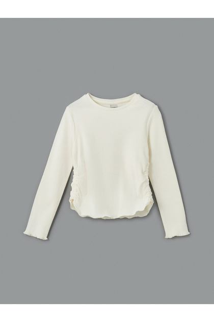 LCW Kids Bisiklet Yaka Kız Çocuk Crop Tişört