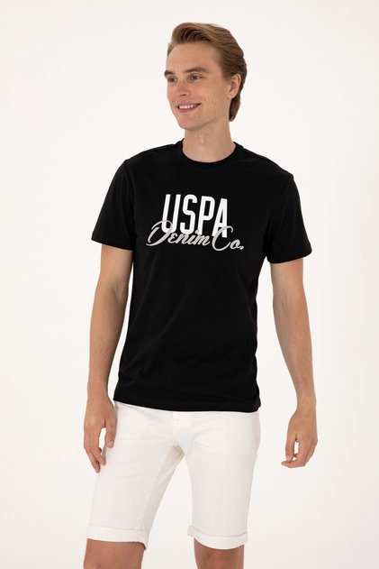 Men's Regular Fit Black Crew Neck T-Shirt 50306923-Vr046