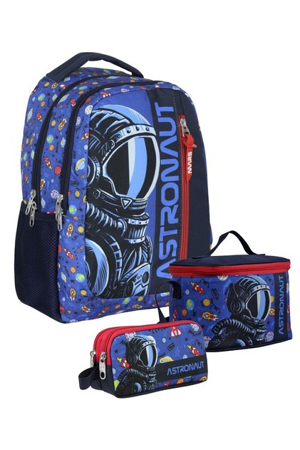 Setumt5006A Triple Primary School Bag Set (Navy Blue - Astronaut - Boy)