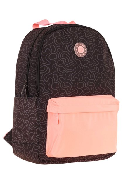 Double Colors Three Compartment Girls School and Daily Backpack - Black Pink - K1836