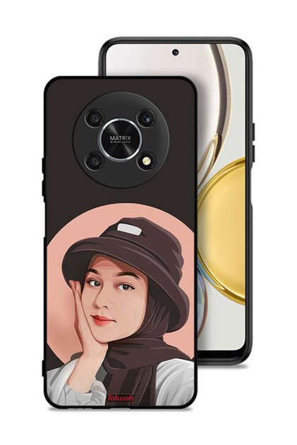 غطاء حماية لهاتف Honor X9 5G بتصميم فتاة قبعة لطيفة ورسم فني