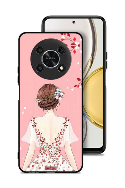غطاء حماية لهاتف Honor X9 5G برسومات فتاة واقفة