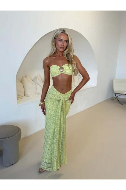 Yeşil SYDNEY Seashell Lace Etekli İkili Taklım