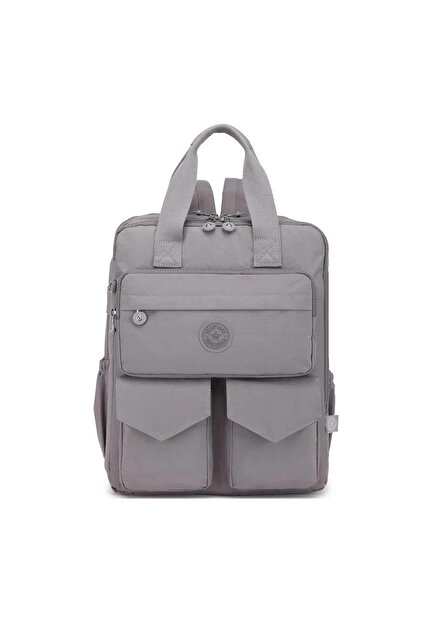 Large Size Crinkle Fabric Backpack Bc 1175 - Gray