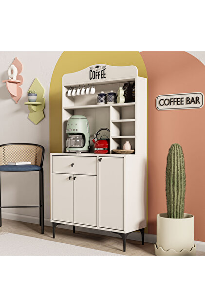 あまぞねすページ Mezza 5220 SIESTA 90 CM KAHVE KÖŞESİ ÇOK AMAÇLI DOLAP 3 KAPAKLI 1