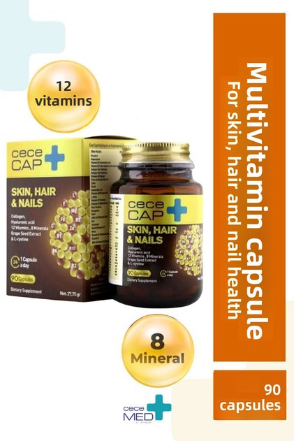 Cececap Food Supplement for Hair Nails and Skin 90 Capsules