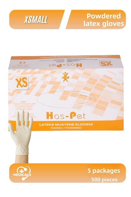 Latex Powdered Examination Gloves (xs) 5x100 Pieces