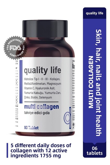 Multi Collagen 90 Tablets - Type 1-2-3-5-10 Collagen Msm Magnesium Collegen Peptidies Colagen Zinc