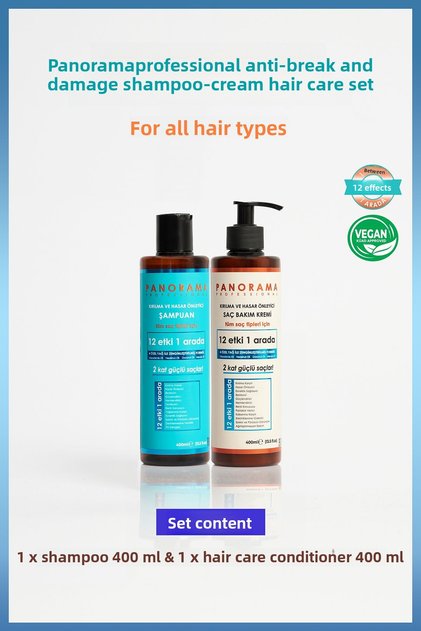 400 ml Vegan Hair Care Cream - Professional Anti-Breakage and Damage Set of 2