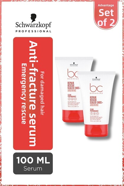 BC Clean Emergency Rescue Split End Prevention Serum 100ml x 2 Pack - For Damaged or Chemically Treated Hair
