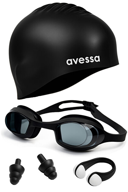 Verahed Set of Adult Swimmer Set Swimming Goggles Pool Cap Ear