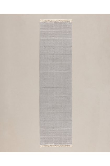 Crochet Halı - Gri - 80x300 Cm