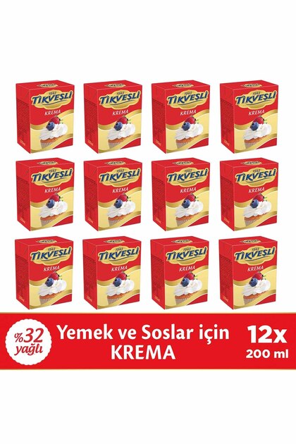 Tikveşli %32 Yağlı Krema 12X200 ML