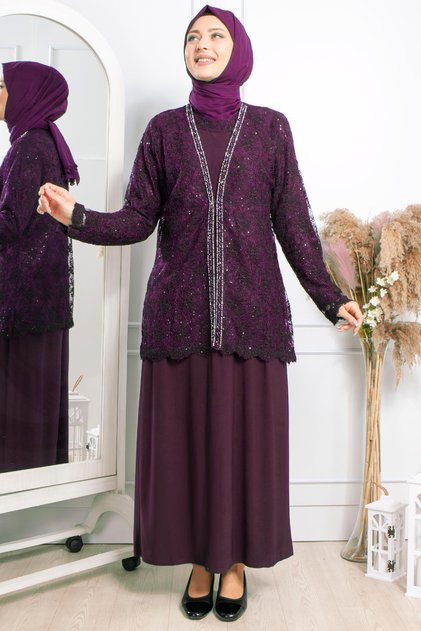 Taş İşleme Abiye Mürdüm MDA2309