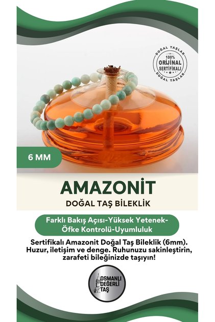 Certified Amazonite Natural Stone Bracelet 6mm B103