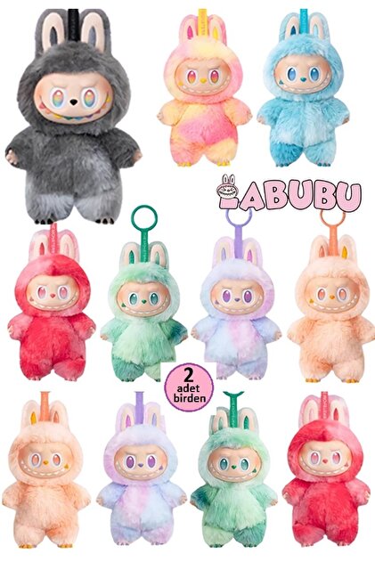 OYUNCAKSAHİLİ Labubu Canavarlar 2 Adet Birden Peluş Love Happines