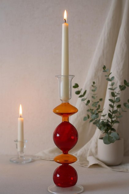 B&D GLASS CANDLE HOLDER
