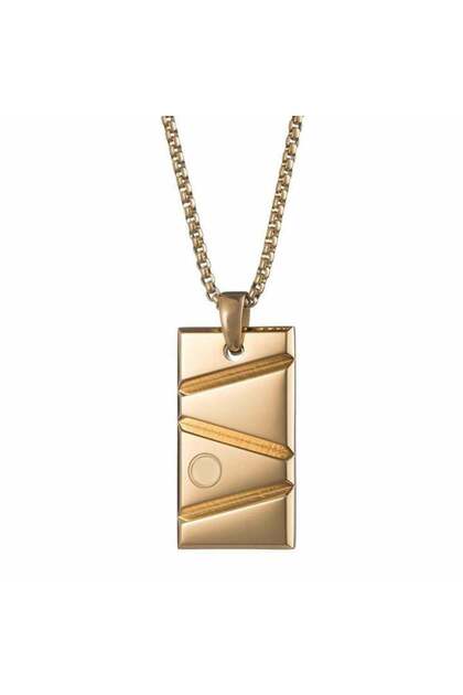 Medalion militar pentru bărbați, cu cristale, tip Dog Tag, auriu.
