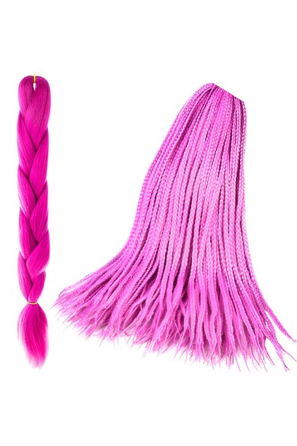 Extensie de par sintetic Pink Power IdealStore pentru impletituri sau cozi, 60 cm, 100 g, rezistenta