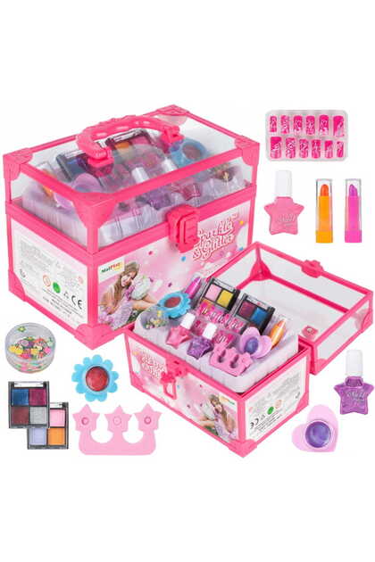 Trusa de Machiaj Shining Princess idealSTORE, Include numeroase accesorii cosmetice de diferite culo