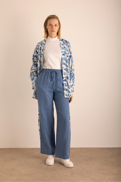 Elastic Waist Linen Trousers