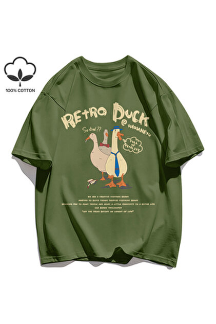 StartMore Y2k Vintage Tişört Tee Retro Ördek Baskı - Fiyatı, Yorumları