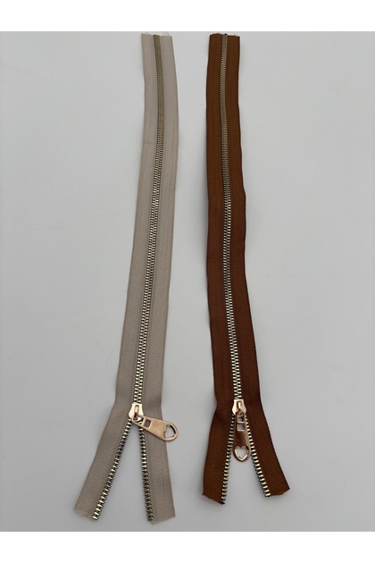 (45 cm) 2 Pieces of Zipper/Bag Zipper/Bag Accessory/S.Kahve-Beige Color