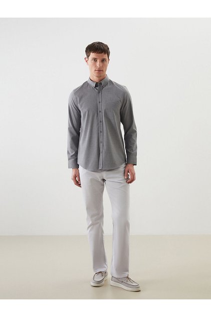 Lcwaikiki Classic Gray Standard Fit Gabardine Men's Chino Trousers