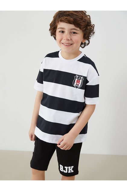 Beşiktaş Printed Striped Boy's T-Shirt