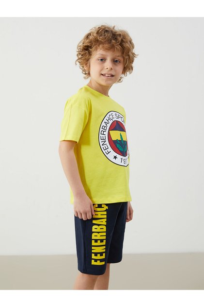 New Season Fenerbahce Printed Boys' T-Shirt and Shorts Set of 2 - S5Fn35Z1