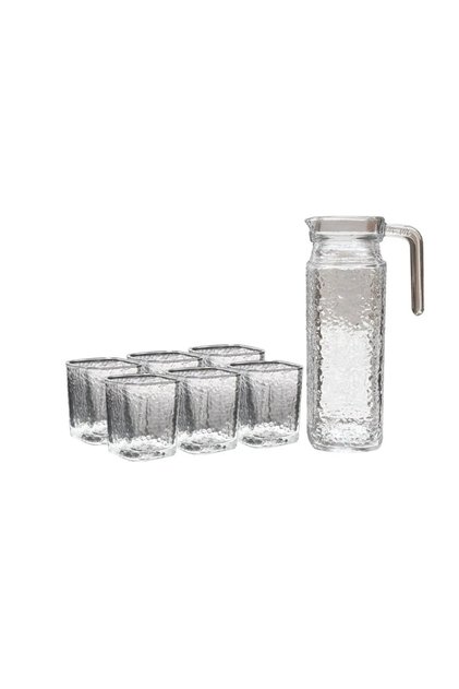 Set cană cu 6 pahare pentru apă, limonadă, băuturi răcoritoare