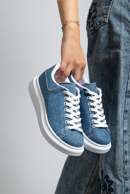 Casual Sneaker Sports Shoes Orthopedic Shoes Black White Silver Blue Denim