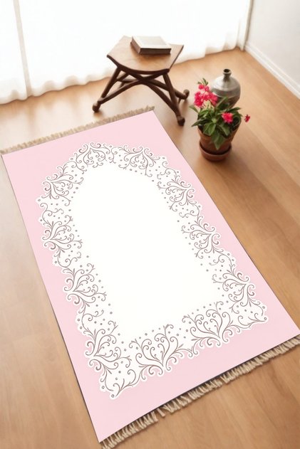 Decorative Digital Printed Pink Non-Slip Base Prayer Rug Prayer Mat 75X120