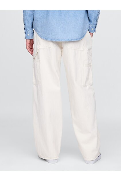 GAP Erkek Kırık Beyaz Baggy Carpenter Jean Pantolon - Fiyatı