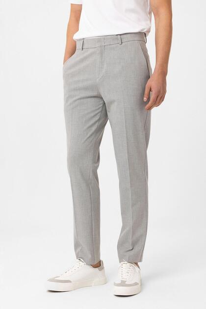 Light Gray Slim Fit Comfort Men's Trousers
