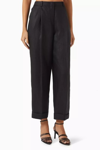 Linen Relaxed Fit Pants, Modern Classic Tapered Design