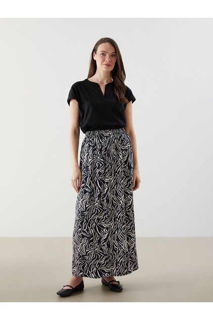 LCW Patterned Women's Skirt with Elastic Waist
