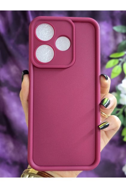 Xiaomi Redmi 13 Uyumlu Darbe Korumalı Köşe Destekli Mat Bordo Kılıf