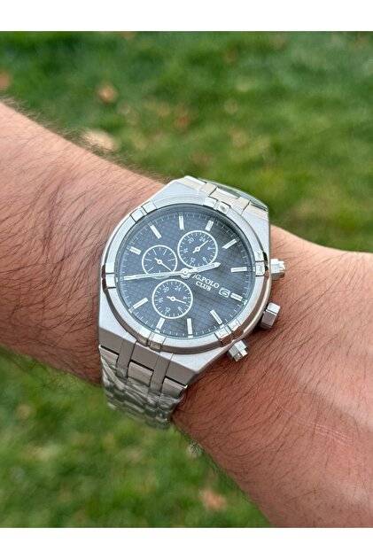 JG. Polo Club JG.POLO CLUB TİTANYUM KASA KORDON GÜMÜŞ RENK ERKEK