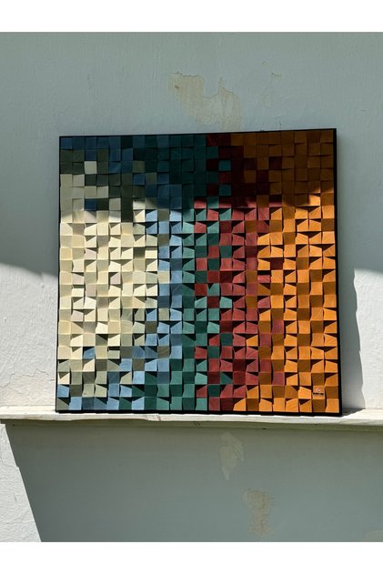 Akustik panel ahşap duvar tablosu difizör 100*100 cm