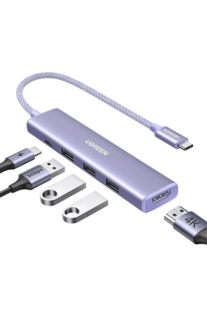 Ugreen Revedok 5'i 1 Arada 1 USB-C 3xUSB-A Hub Çoklayıcı, 35580