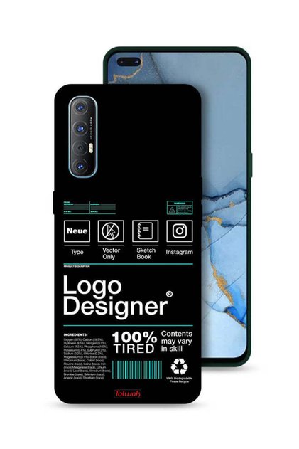 غطاء حماية لهاتف Oppo Reno3 Pro 4G مع ملصق شعار مصمم