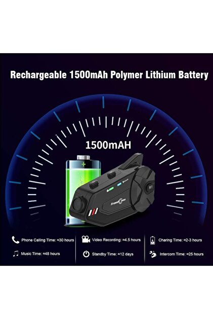 GÜMRÜK BEY FreedConn R1 Plus Motosiklet Bluetooth İntercom Wifi