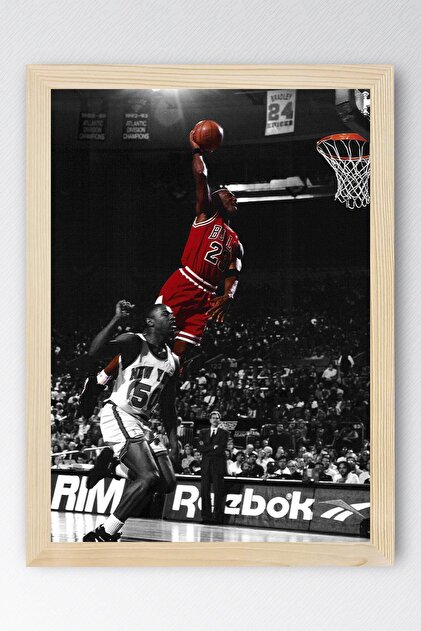 Saturn Michael Jordan Çerçeveli Tablo - Basketbol NBA Posteri