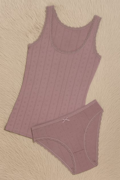 100% Cotton Jacquard Thick Strap Plum Bikini Panties Suit Ll.Il22.Ke95.001