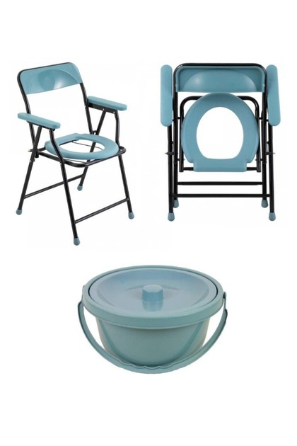 Portable Folding Toilet Chair with Plastic Bowl for Elderly and Patients - Home Toilet, Toilet Chair, Sanitary Seat