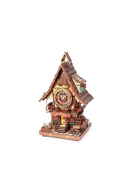 3D пъзел, дървен часовник с кукувица, ROKR, дърво, 435 части