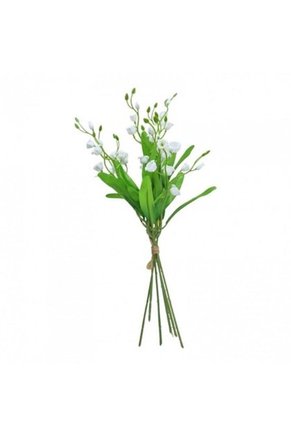 Set 6 lacramioare, flori artificiale decorative, 40 cm, margaritar alb