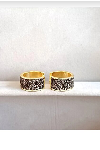 Leopar desenli Küpe